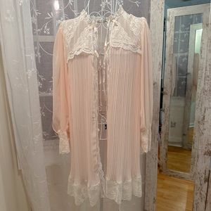 Vintage Dior Night Gown Robe Baby pink lace
